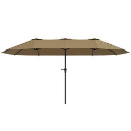 Outsunny - ft. Extra Large Patio Umbrella with Easy Crank Handle, Vents for Outdoor, Patio - Coffee