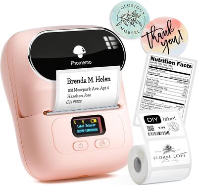 Phomemo M110 Etikettendrucker, Mini Thermo Aufkleber Maschine,Handy Bluetooth Drucker für Barcode, Kleidung, Schmuck, Einzelhandel, Adresse kompatibel mit Android & iOS, mit 1 Rollen Etikett, Weiß Phomemo M110 Etikettendrucker, Mini Thermo Aufkleber Maschine,Handy Bluetooth Drucker für Barcode, Kleidung, Schmuck, Einzelhandel, Adresse kompatibel mit Android & iOS, mit 1 Rollen Etikett, Weiß