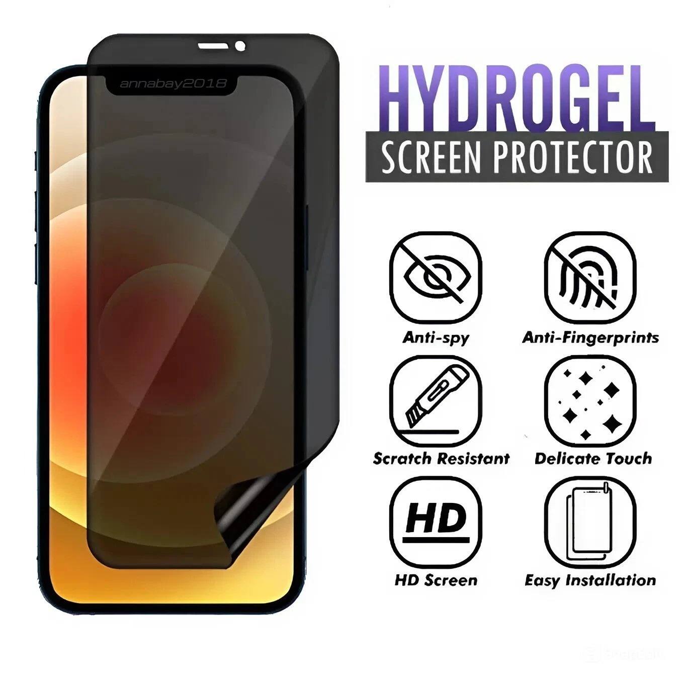 annabay2018 HYDROGEL SCREEN PROTECTOR  
Anti-spy  
Anti-Fingerprints  
Scratch Resistant  
Delicate Touch  
HD Screen  
Easy Installation