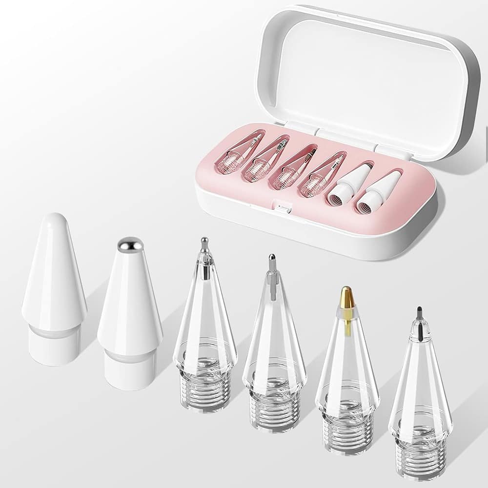 RTMB - 6 Pack of Upgraded iPad Pen Tips with Storage Case - Pink