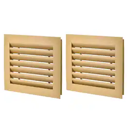 Unique Bargains - 12" x 10" Door Air Vent Cover 2pcs, Anodized Aluminum Alloy Louvered Grille Guard for Cabinet Wardrobe Door - Black