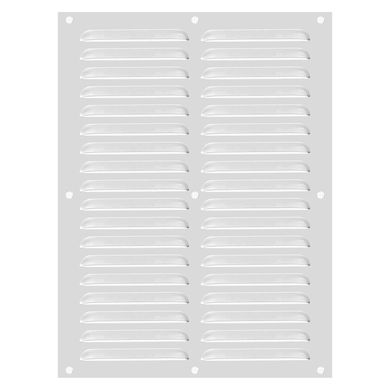 Unique Bargains - 16"x12" Aluminum Vent Cover, Screen Air Grille Ventilation Cover HVAC Louvered Grill Built-in Mesh for Home - Silver