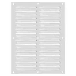 Unique Bargains - 16"x12" Aluminum Vent Cover, Screen Air Grille Ventilation Cover HVAC Louvered Grill Built-in Mesh for Home - Silver