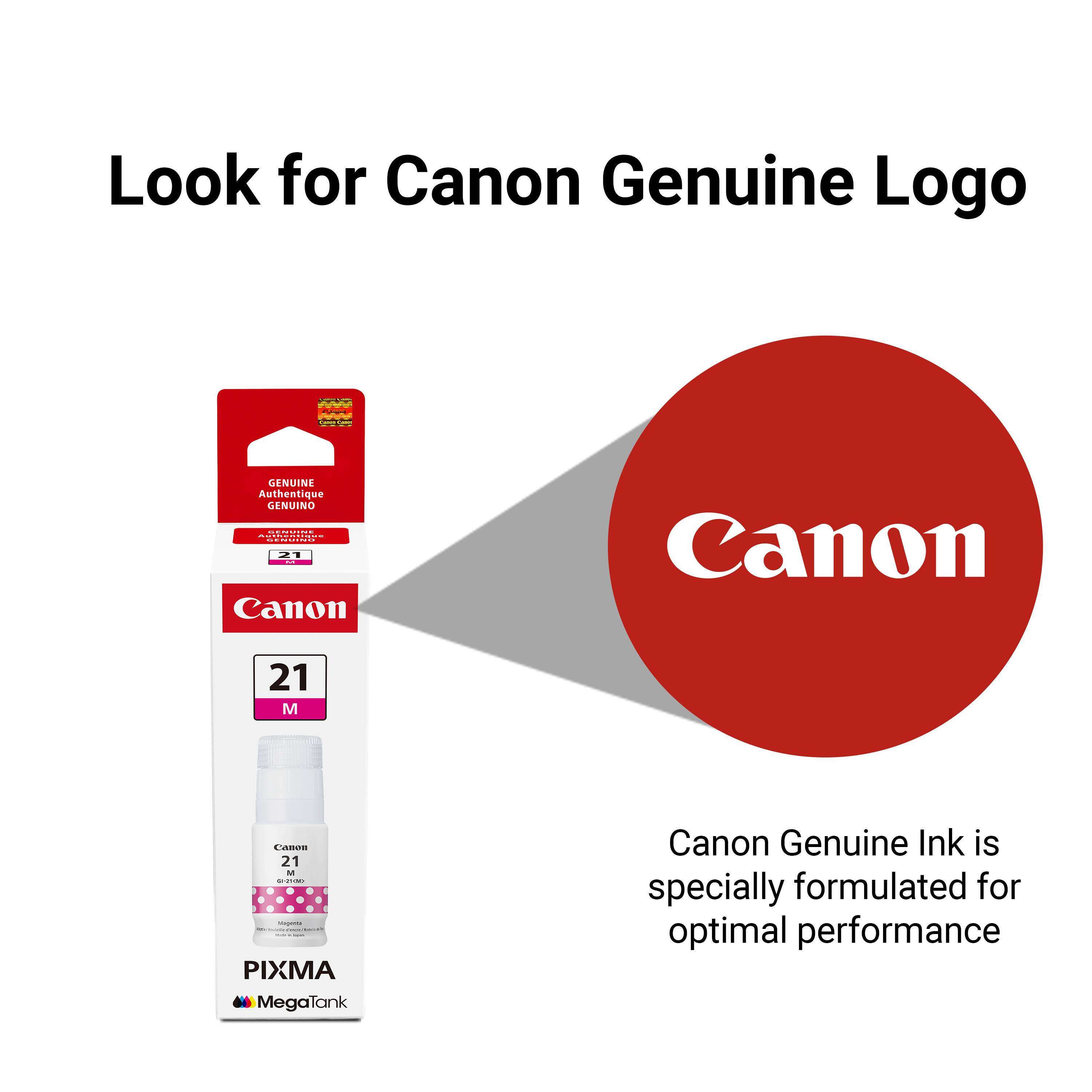 Look for Canon Genuine Logo

Canon Genuine Ink is specially formulated for optimal performance