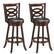 Front. Costway - Set of 2 Bar Stools 29" Height Wooden Swivel Backed Dining Chair Home Kitchen - brown+ black.