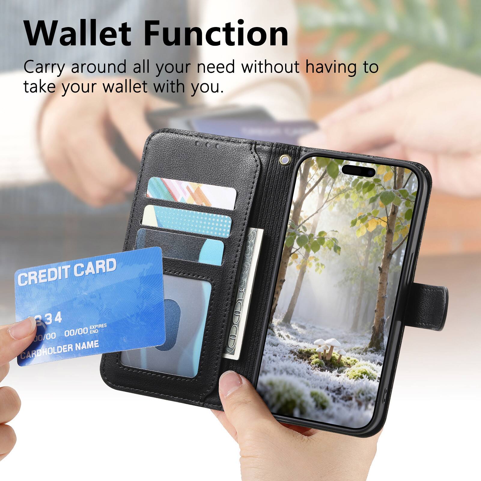 Wallet Function  
Carry around all your needs without having to take your wallet with you.

CREDIT CARD  
334  
EXPIRES 00/00  
END 00/00  
CARDHOLDER NAME