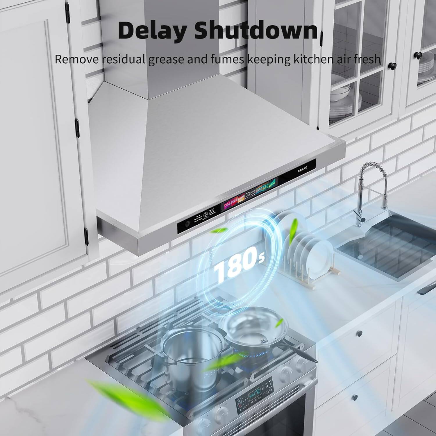 Delay Shutdown  
Remove residual grease and fumes keeping kitchen air fresh  
180s (D) PR