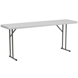 Emma + Oliver - 6-Foot Plastic Folding Training Table - Granite White