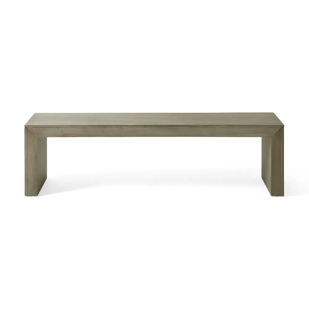 Alt View 1. Ropilly - Ropilly Acacia Wood Dining Bench Grey Taupe Farmhouse Rustic Indoor Entryway Seating - Grey and Taupe.