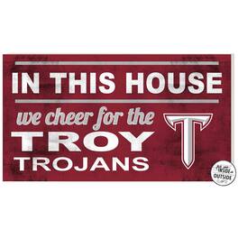 Jardine - Troy University Trojans 11" x 20" Indoor/Outdoor In This House Sign - Maroon