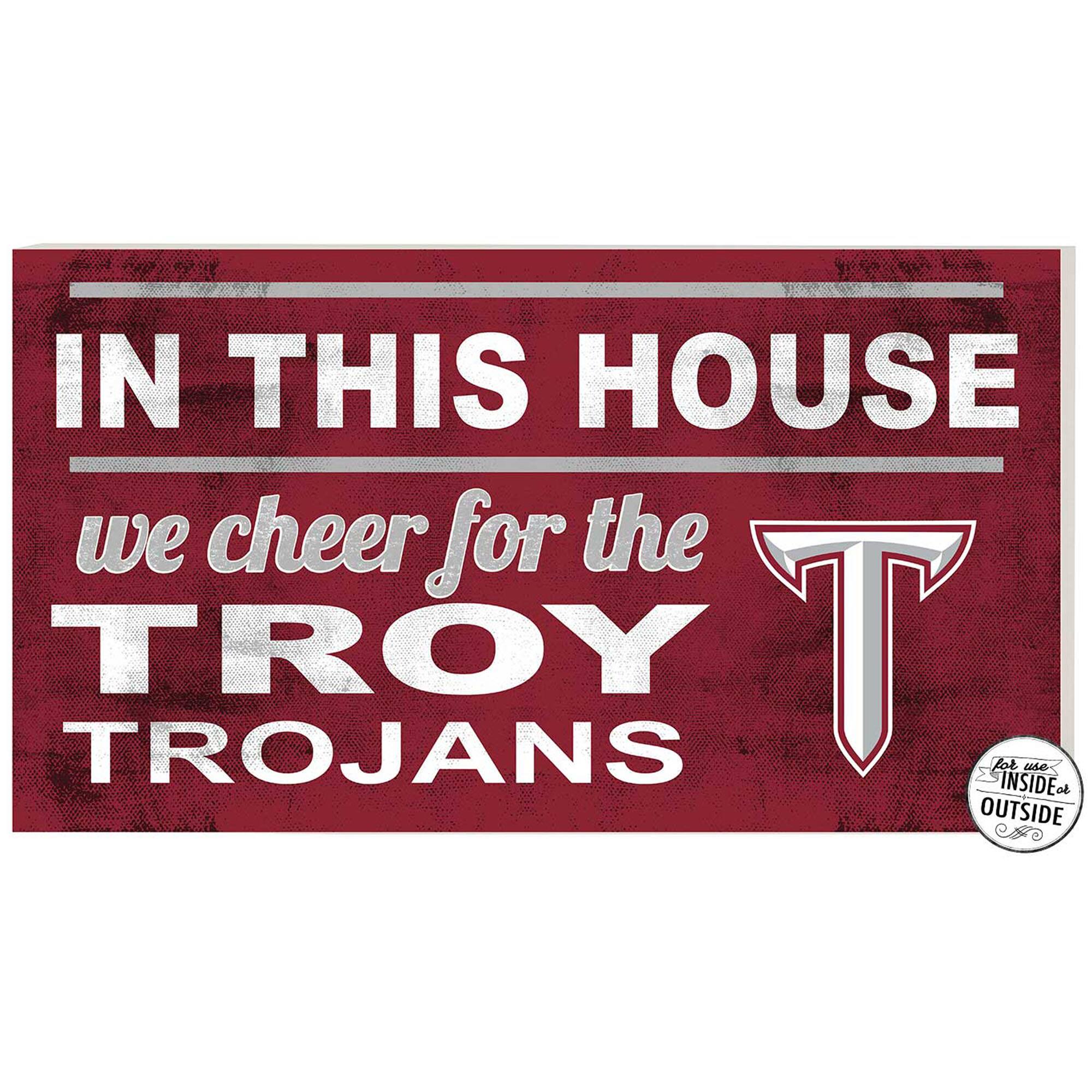 Troy University Trojans 11" x 20" Indoor/Outdoor In This House Sign