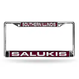 Rico Industries - Southern Illinois Salukis Chrome Metal License Plate Frame Holder - Multi