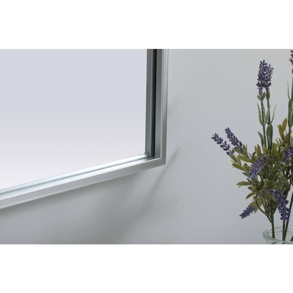 Back. Elegant Decor - Metal Frame Arch Mirror 22x36 Inch in Silver - Silver.