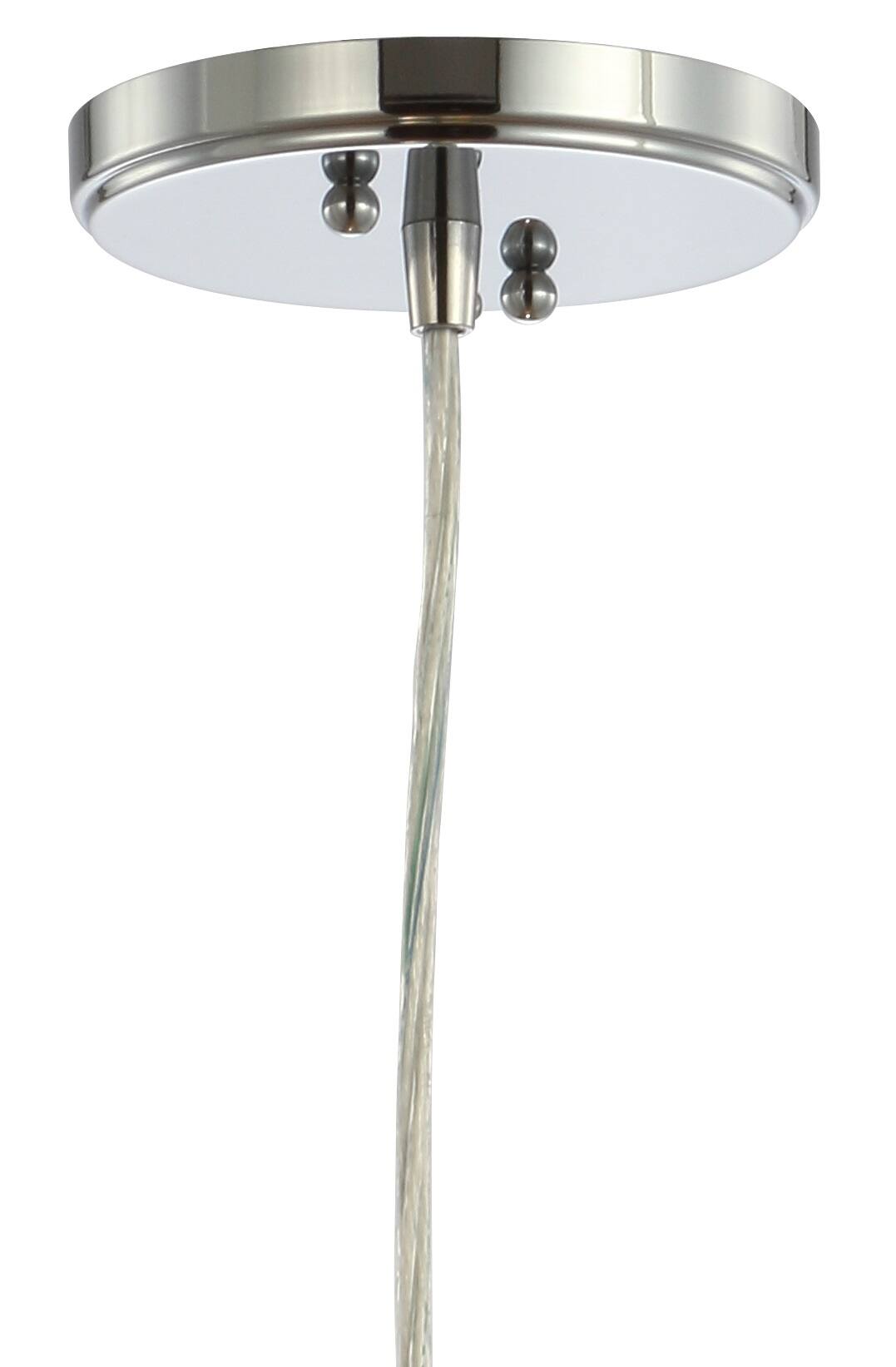 Alt View 5. Jonathan Y - Wyatt 9.5" Pharmacy Metal/Glass LED Pendant, Chrome - Chrome.