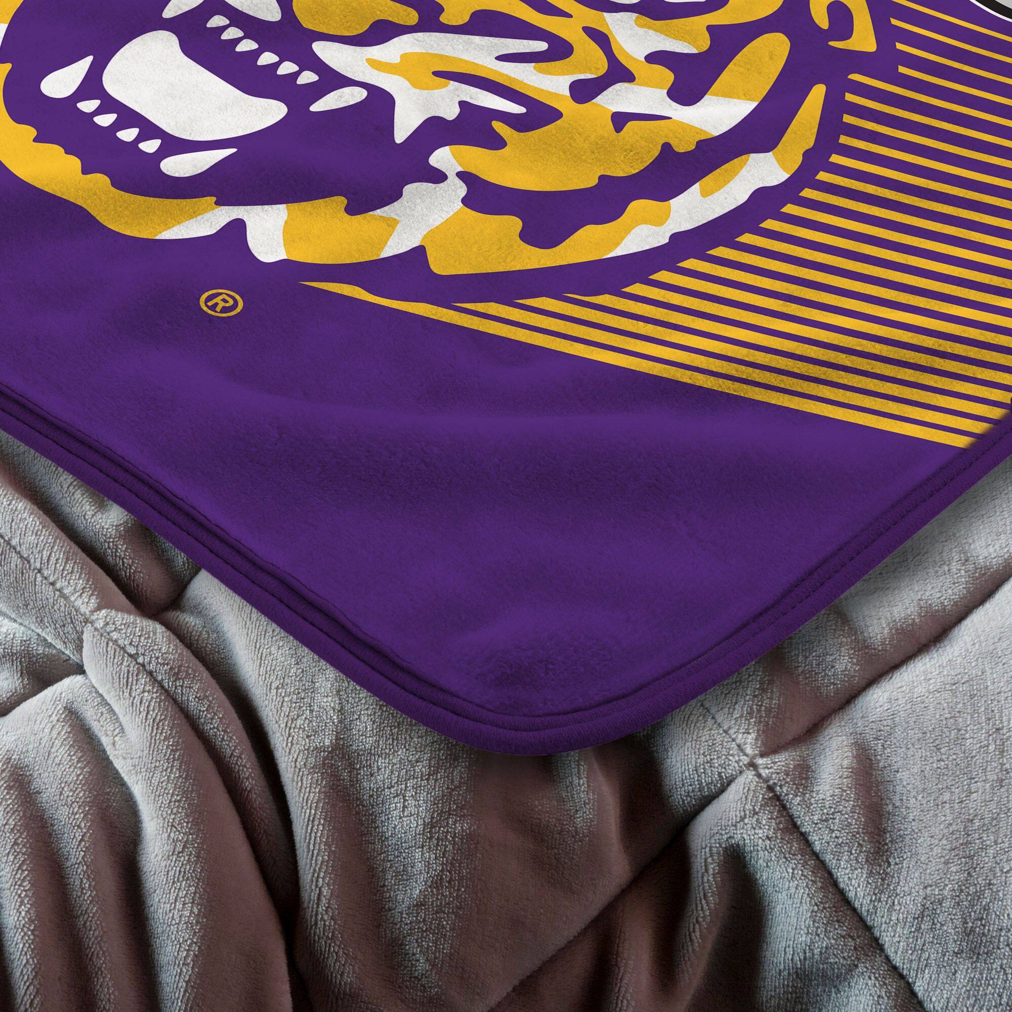 Back. Sweet Home Collection - NCAA LSU Tigers 60" x 80" Raschel Throw Blanket - Purple.