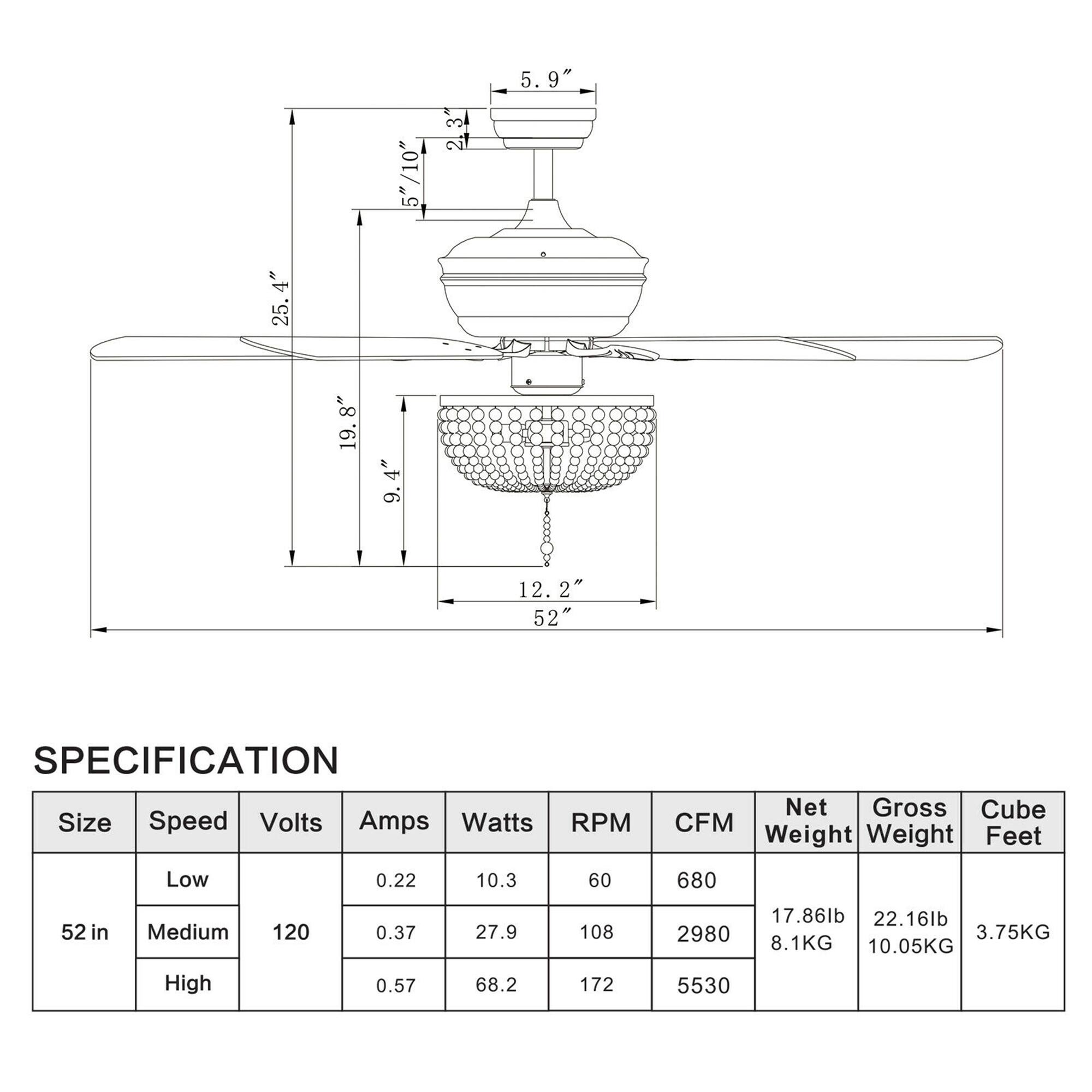 Specification:

* Size: 5" 5"/10" 23" 5.9" 5.4" 25. 19.8" 9.4" 12.2" 52"
* Speed: 0.22 10.3 60 680 52 in
* Volts: 120 0.37 27.9 108 2980
* Amps: 60 680 52 in
* Watts: 680 108 2980
* RPM: 57 68.2 172 5530
* Net Gross Cube: CFM
* Weight: 17.86lb 22.16lb 3.75KG 8.1KG 10.05KG
* Size: 5" 5"/10" 23" 5.9" 5.4" 25. 19.8" 9.4" 12.2" 52"
* Speed: 0.22 10.3 60 680 52 in
* Volts: 120 0.37 27.9 108 2980
* Amps: 60 680 52 in
* Watts: 680 108 2980
* RPM: 57 68.2 172 5530
* Net Gross Cube: CFM
* Weight: 17.86lb 22.16lb 3.75KG 8.1KG 10.05KG
