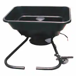 Field Tuff - 12V ATV 80 Pound Load Capacity Broadcast Seed and Fertilizer Spreader - Black