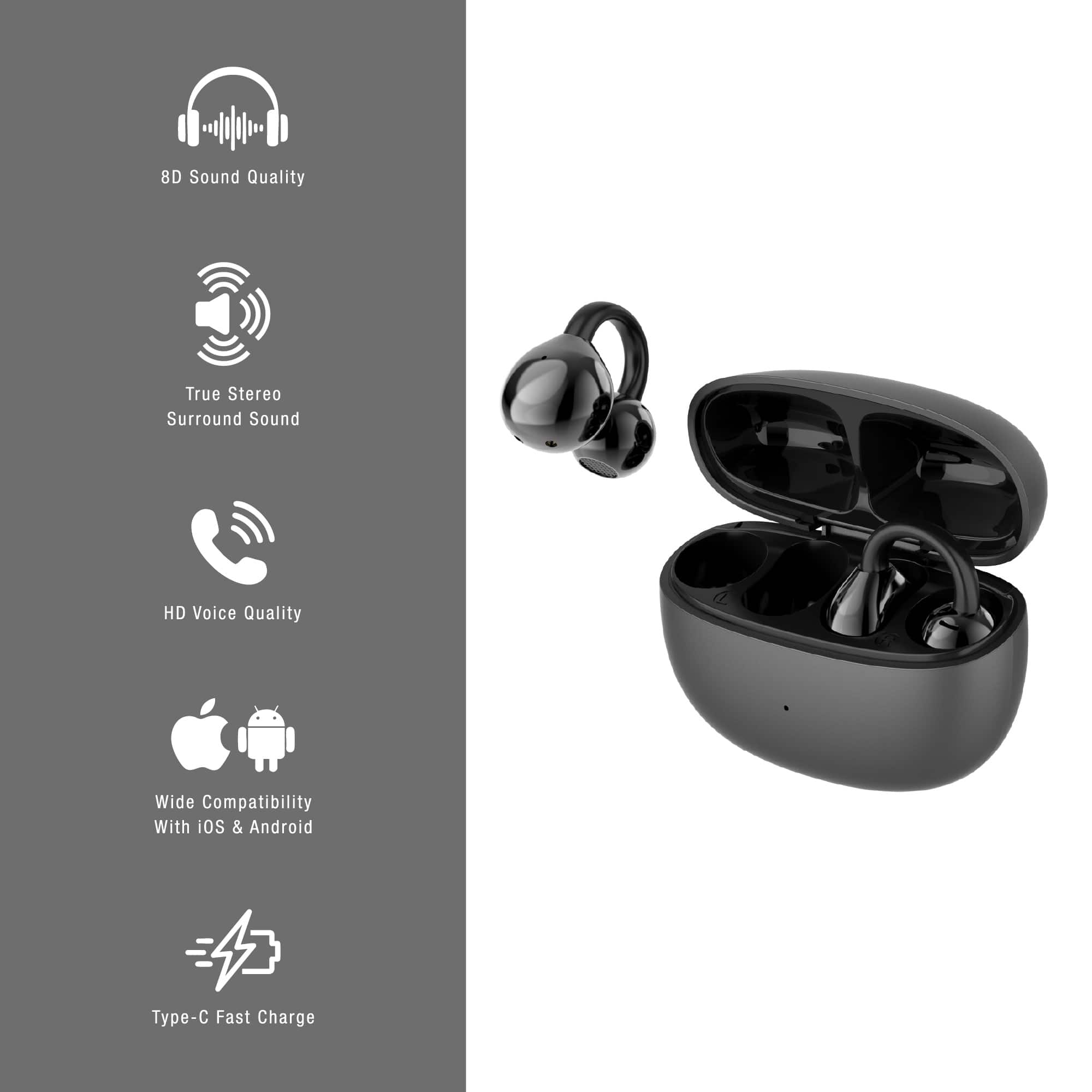 Pursonic True Wireless Stereo Earbuds & Purtag Tracker BTHS2BK