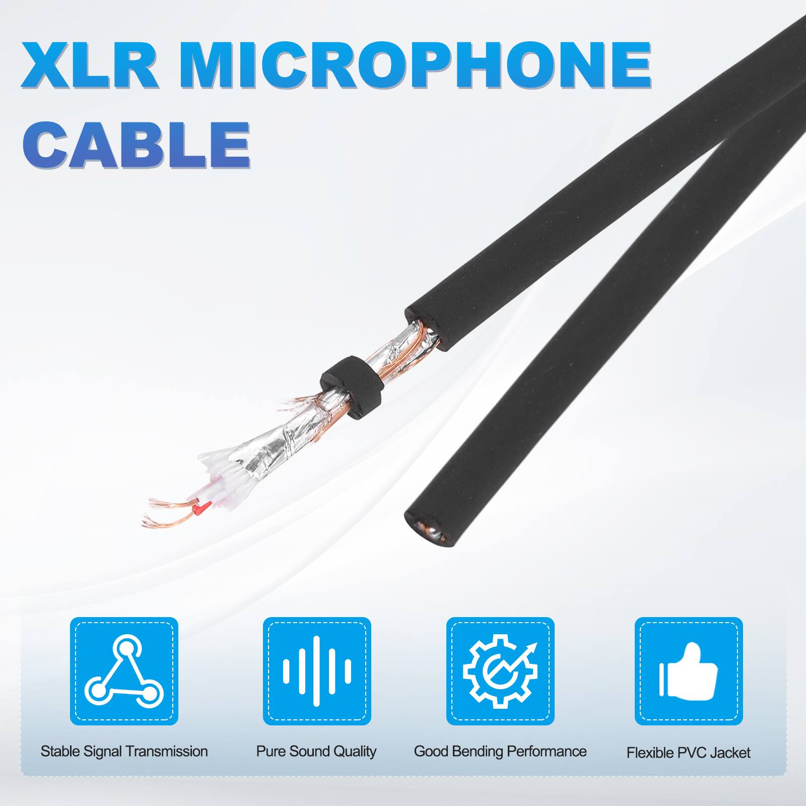 XLR MICROPHONE CABLE

- Stable Signal Transmission
- Pure Sound Quality
- Good Bending Performance
- Flexible PVC Jacket