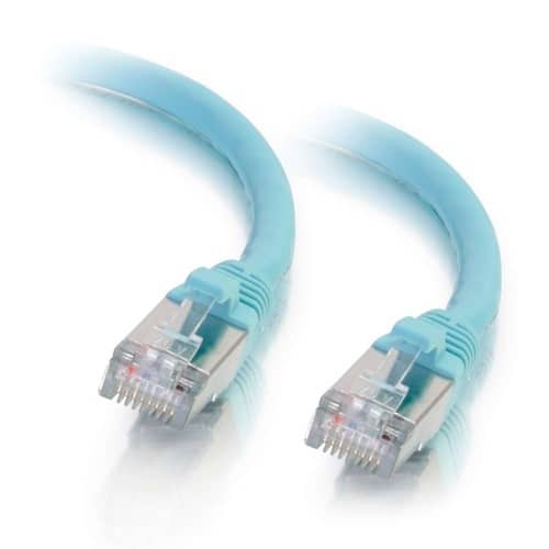 C2G - 757120007494 10-feet CAT6a Ethernet Network Patch Cable - Snagless - Shielded (STP) - 1x RJ-45 Male - 1x RJ-45 Male - 10 - Aqua