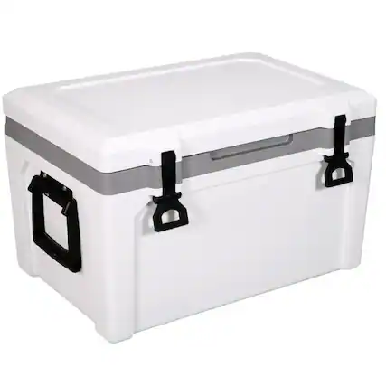 Front. Mirfee - 52 Qt Hard Cooler, Keeps Ice 6 Days, Holds 50 Cans, Heavy-Duty Portable Ice Chest for Camping, Beach & Outdoor Travel - White.