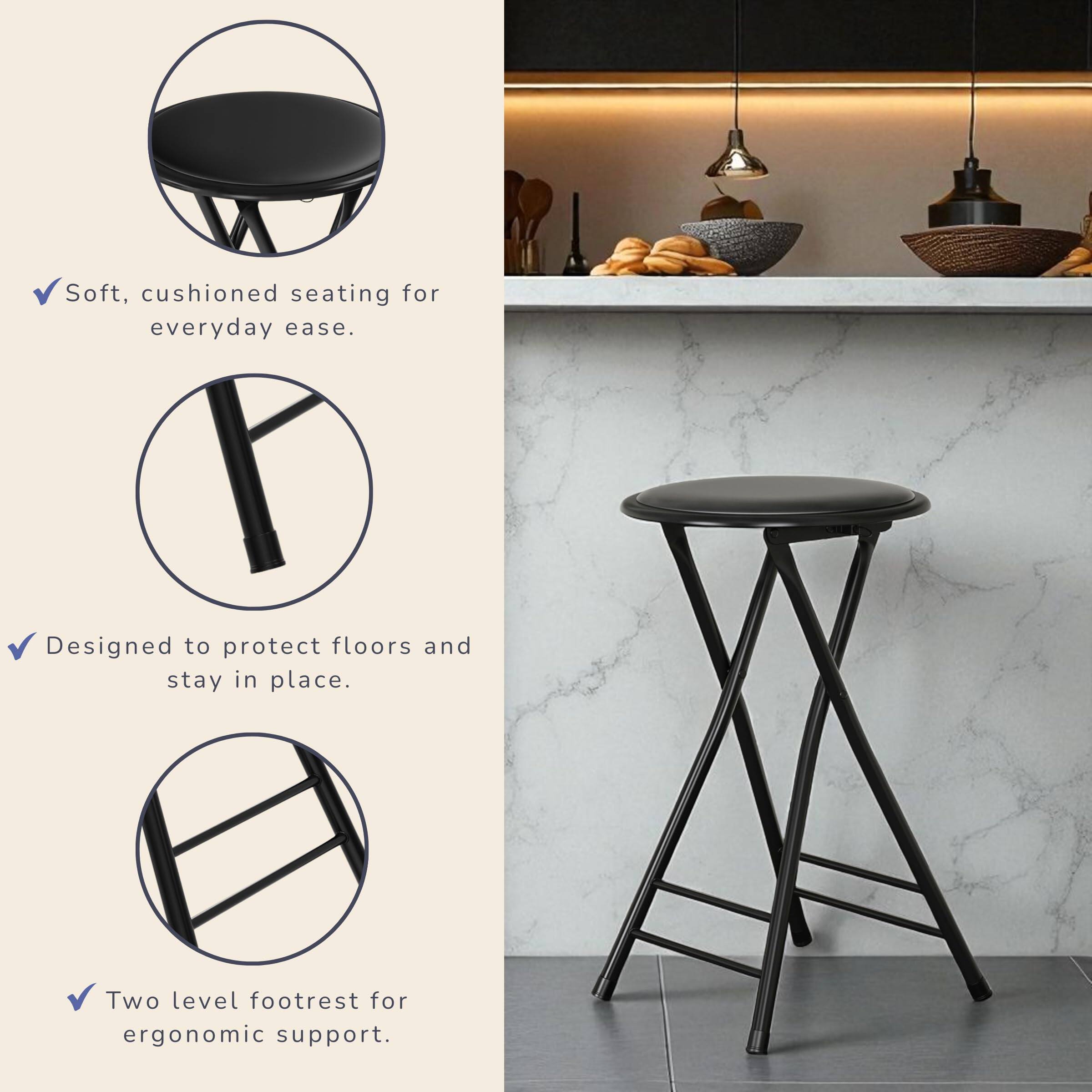 - Soft, cushioned seating for everyday ease.
- Designed to protect floors and stay in place.
- Two level footrest for ergonomic support.