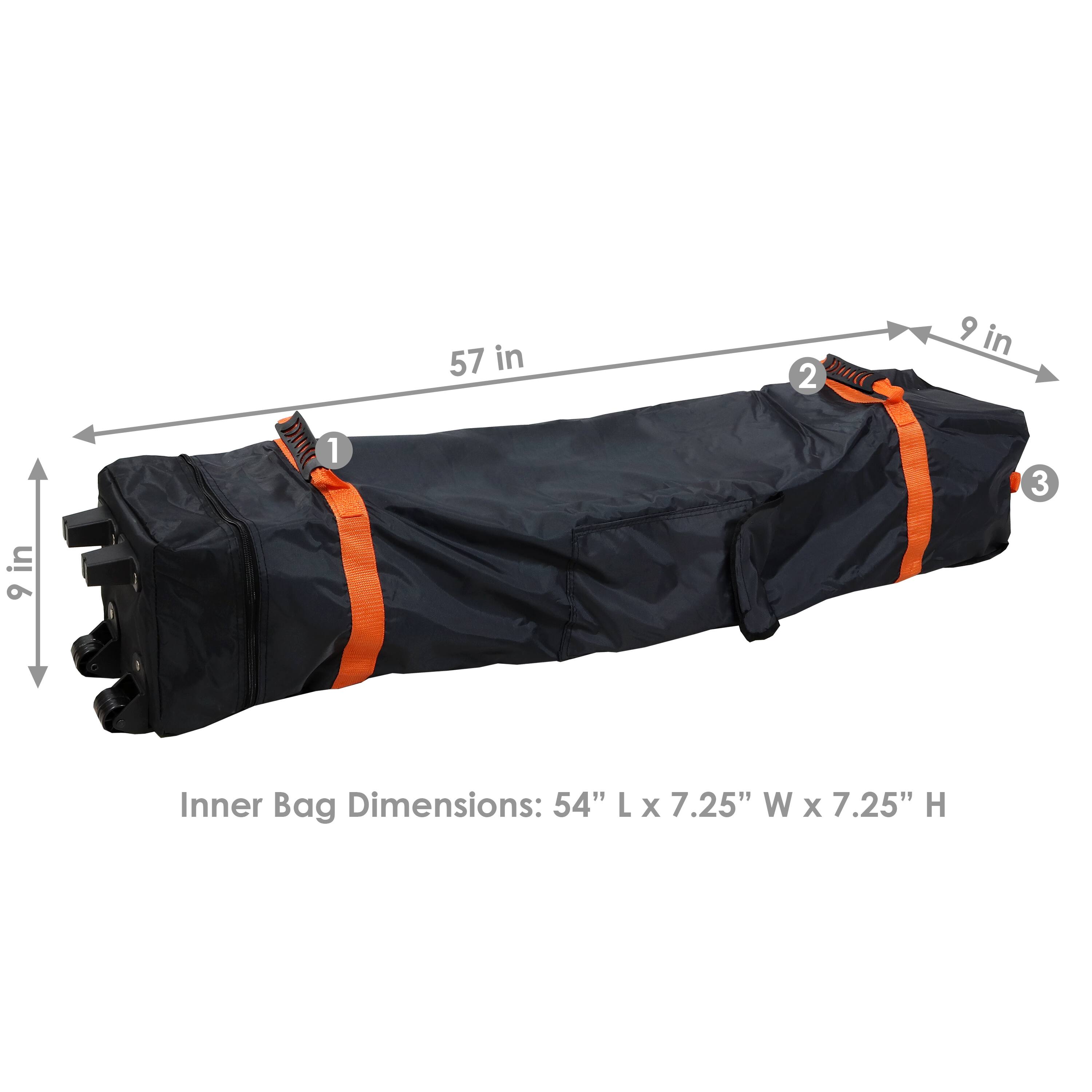 57 in  
9 in  
9 in  

Inner Bag Dimensions: 54" L x 7.25" W x 7.25" H