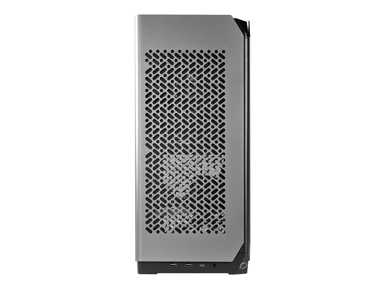 Alt View 2. Cooler Master - Cooler Master NCORE 100 MAX ITX Case, 120mm AIO, 850W SFX PSU, 4 Slot GPU, Vertical Mount, PCIe 4.0 Riser, USB C - Anodized Aluminum.