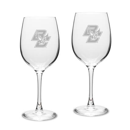 Front. Jardine - Boston College Eagles 2-Piece 16oz. Traditional White Wine Glass Set - Multicolor.
