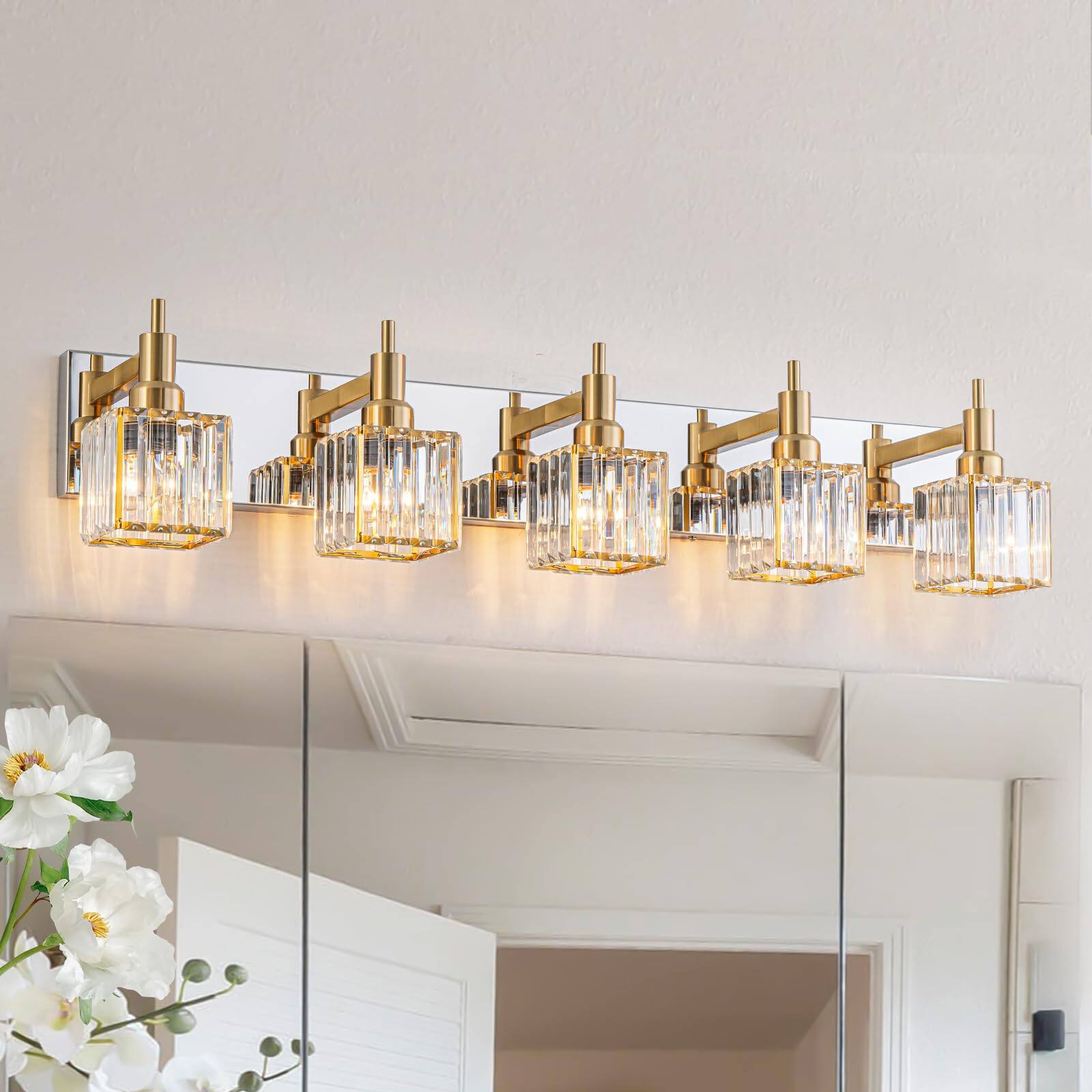 Gold Chrome-Square Shade-4-Light