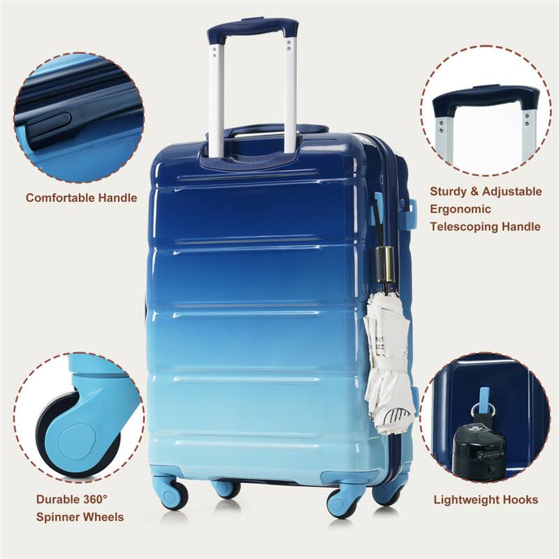 - Comfortable Handle
- Sturdy & Adjustable Ergonomic Telescoping Handle
- Durable 360° Spinner Wheels
- Lightweight Hooks