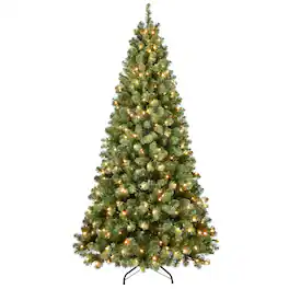 Ecooso - 5ft Pre-Lit PVC Christmas Tree,200 UL Lights, 551 Tips, Auto-Unfold Memory Wire, Easy Assembly with Stable Metal Stand - Green