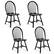 Front. Costway - Costway Set of 4 Vintage Windsor Dining Side Chair Wood Spindleback Kitchen Room - Black.