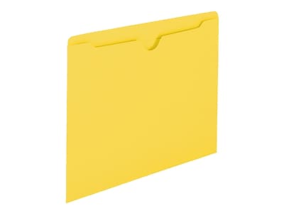 Alt View 2. Smead - Smead Reinforced File Jackets, Reinforced Straight Cut Tab, Letter Size, Yellow, 100/Box (75511) - Yellow.