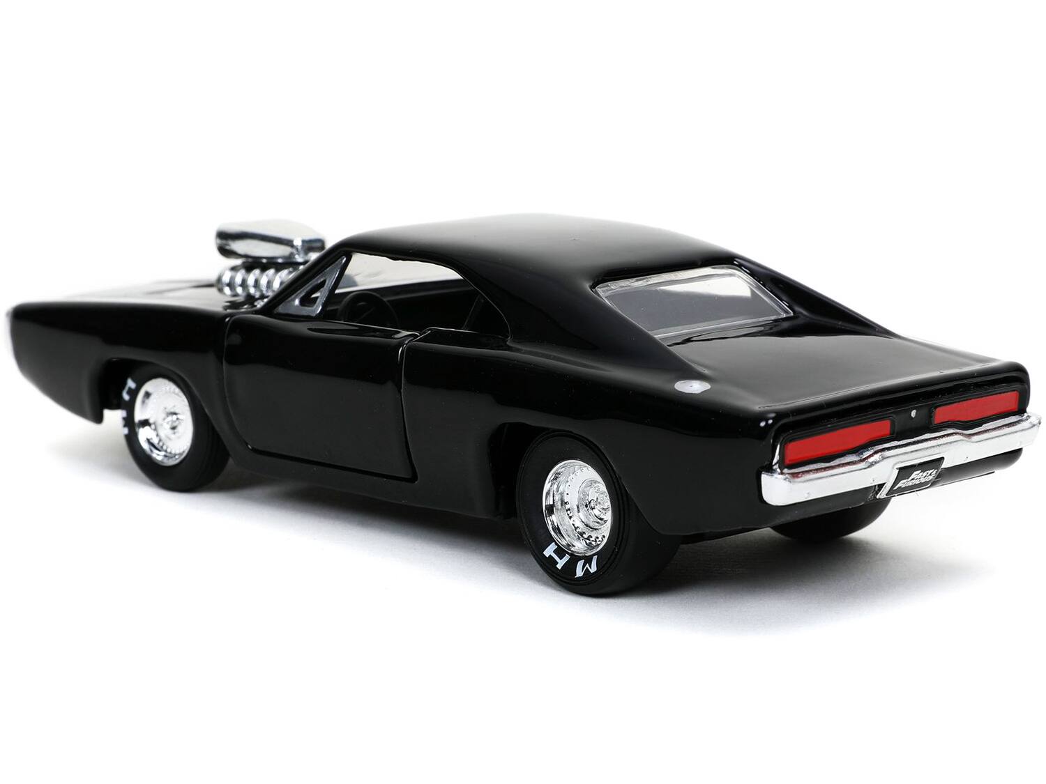 Angle. Jada - Dom's 1970 Dodge Charger 500 Black "Fast & Furious 9 F9" (2021) Movie 1/32 Diecast Model Car by Jada - Black.