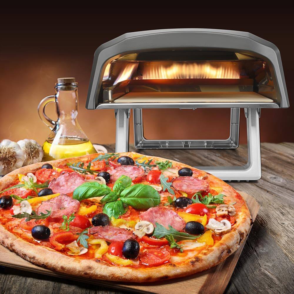 Alt View 3. NutriChef - NutriChef Portable Outdoor Gas Pizza Oven, Foldable Feet, Adjustable Heat Control, Cooks 12" Pizza in 60 Sec - NCPIZOVN - Matte Black.