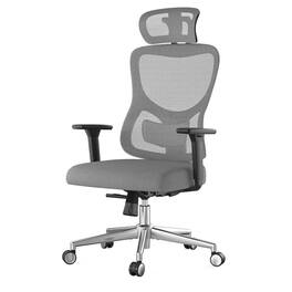 HTUTWOO - Ergonomic Mesh Office Chair, Adjustable Lumbar Support 3D Armrest Headrest, 135° Recline Swivel for Home,Office & Study - Gray