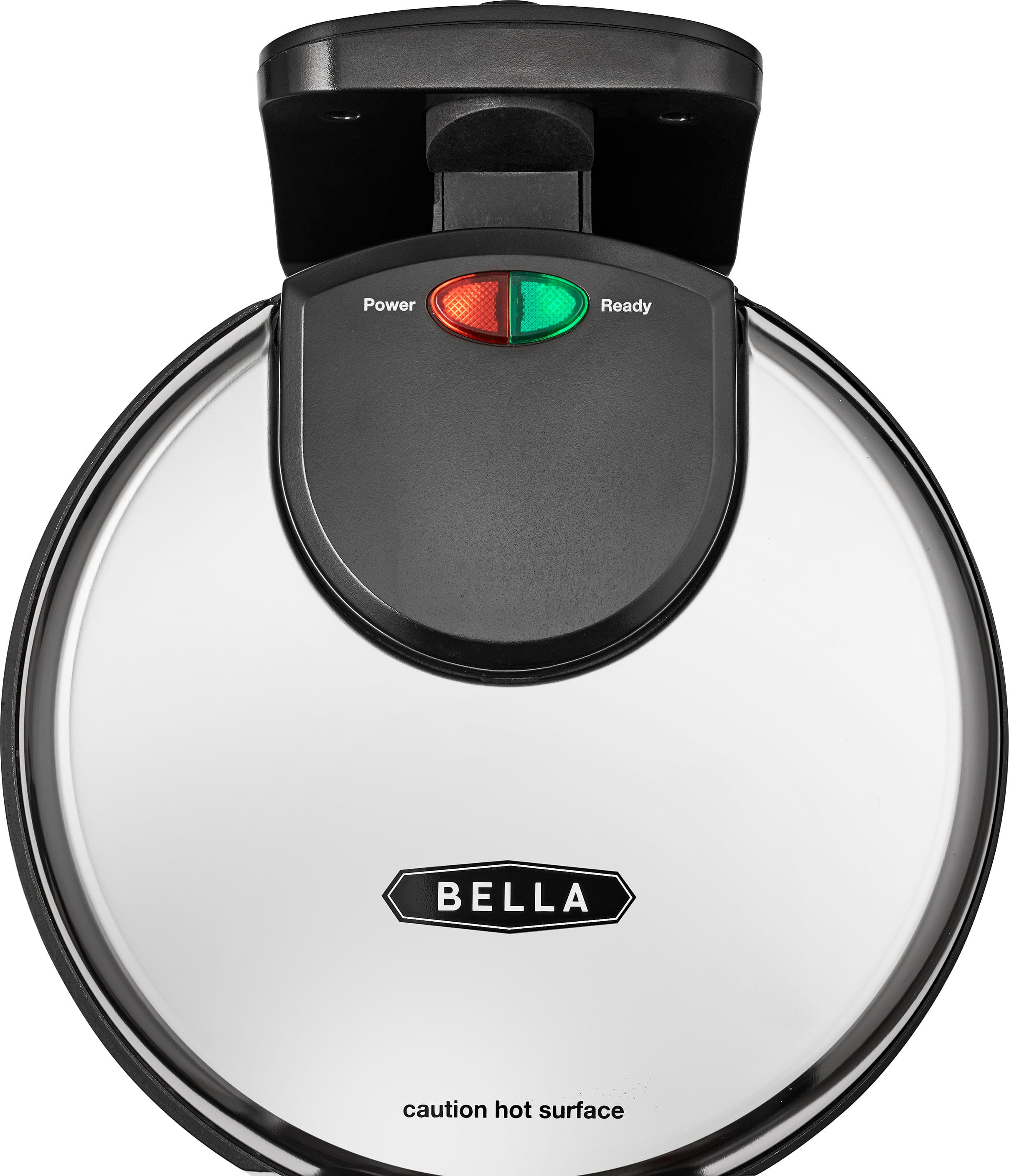 The text on the image reads "Power Ready BELLA caution hot surface."