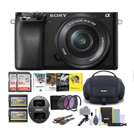 Sony - Alpha a6100 APS-C Mirrorless Camera with 16-50mm Lens Bundle - Black