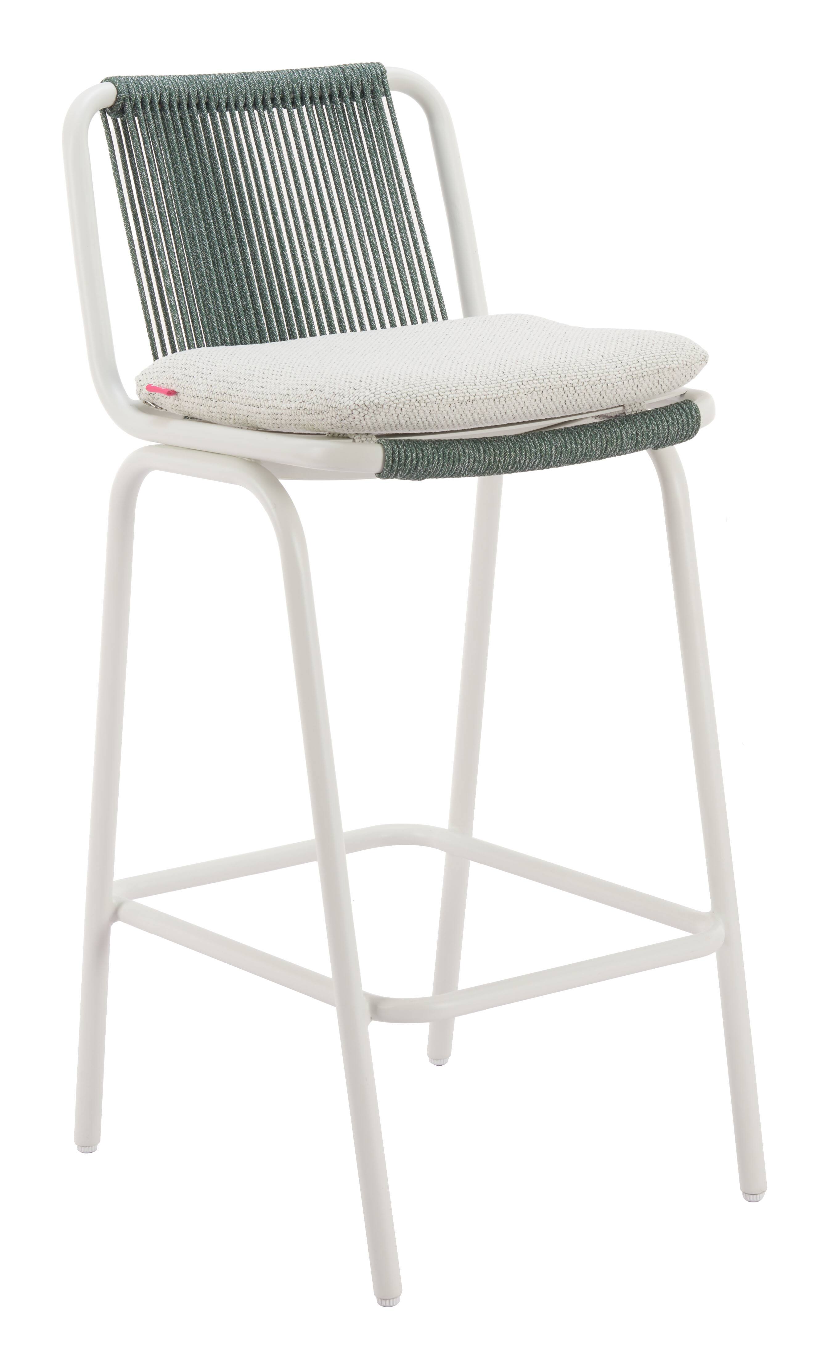 Hivvago- Luft Barstool (Set of 2)- White & Green