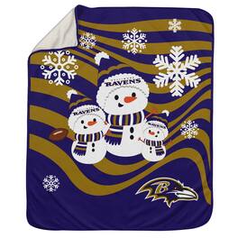 Pegasus - Baltimore Ravens 50'' x 60'' Snowman Sherpa Blanket - Multicolor