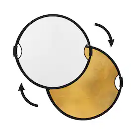 Glow - Circular Collapsible Reflector with Handles (22", Gold/White)