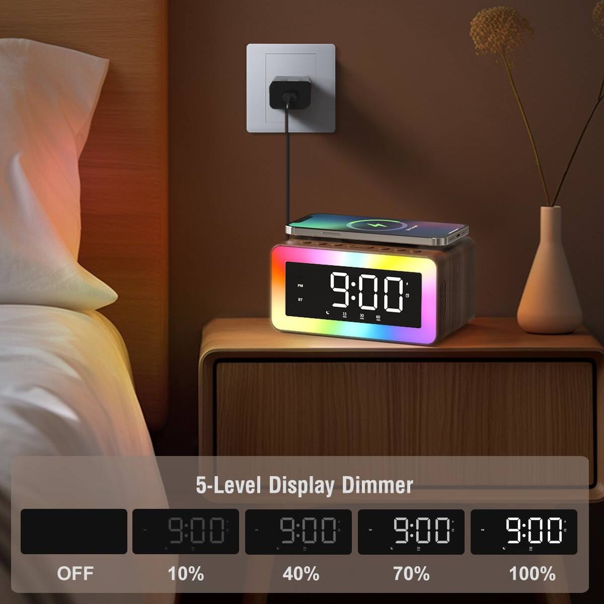 5-Level Display Dimmer

OFF 9:00  
10% 9:00  
40% 9:00  
70% 9:00  
100% 9:00