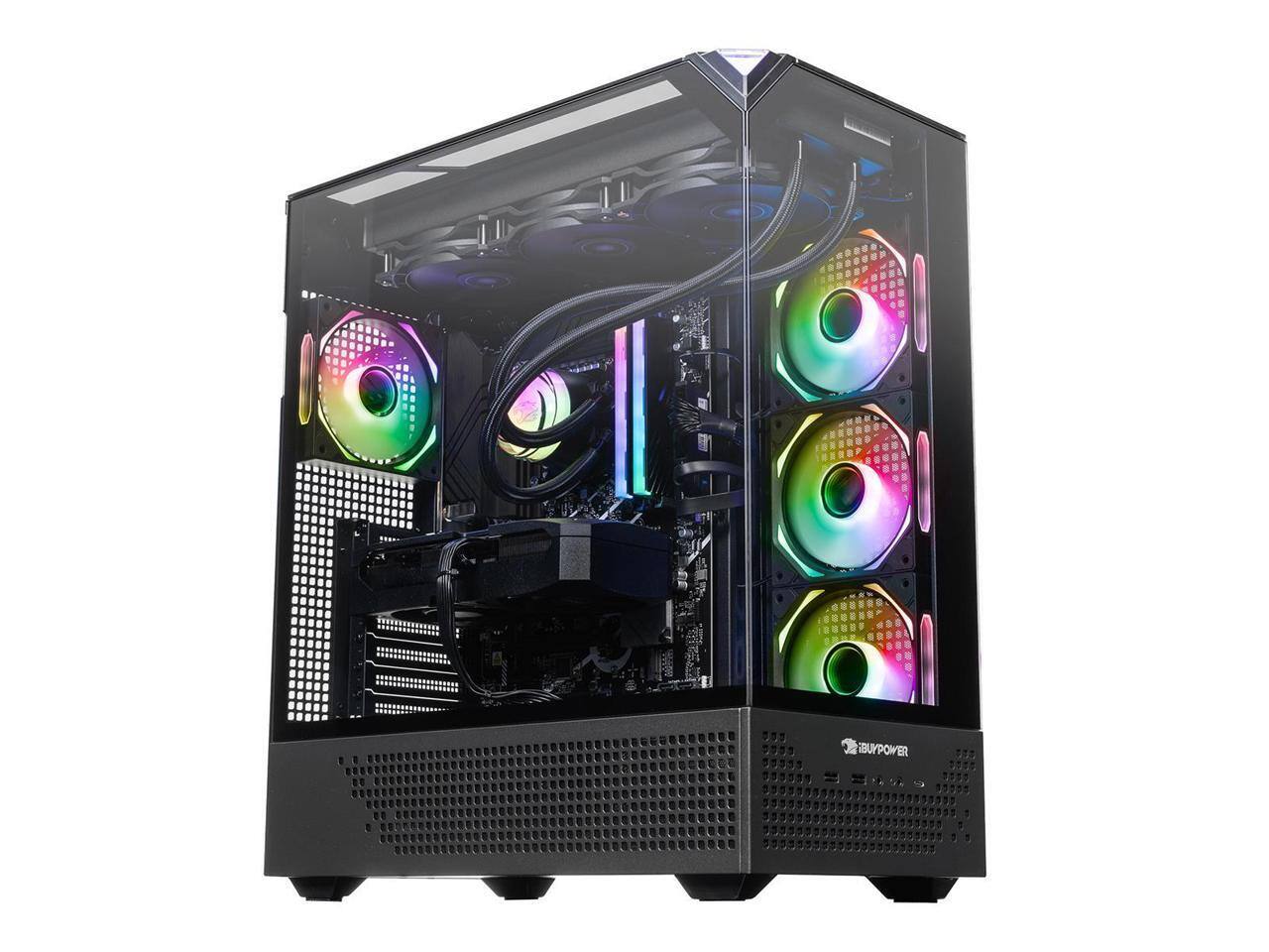 Alt View 8. iBUYPOWER - iBUYPOWER Element Pro Gaming PC - Intel Ultra 9, RTX 5080, 32GB DDR5, 2TB SSD, Win 11 - Black.