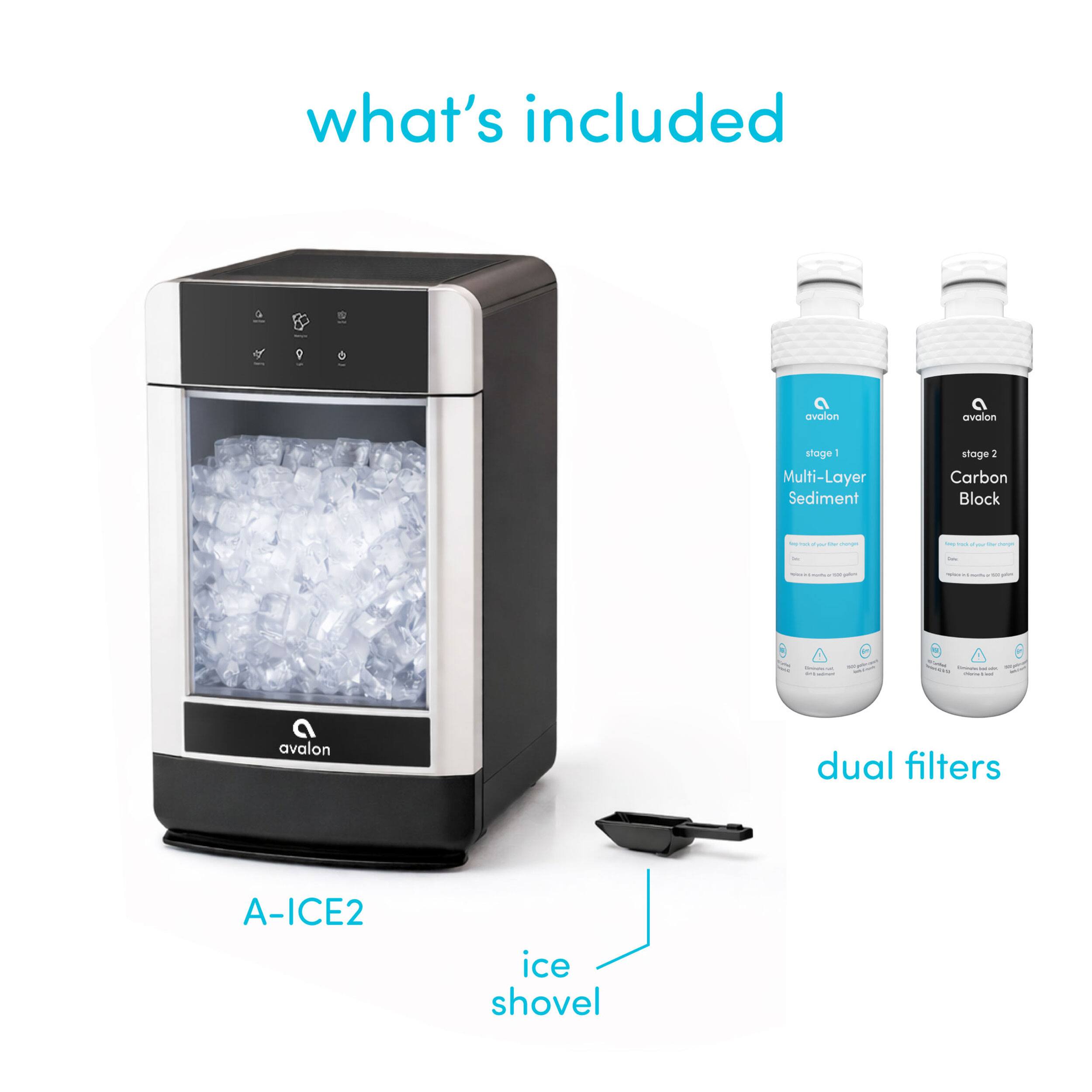 what's included:  
avalon stage - Multi-Layer Sediment stage 2 Carbon Block  
avalon dual filters  
A-ICE2 ice shovel