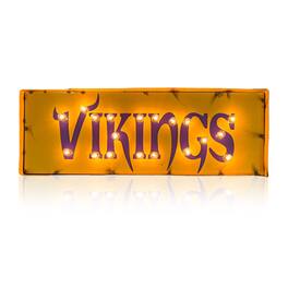 Imperial - Minnesota Vikings 25" x 9" Lighted Recycled Metal Street Sign - Multicolor