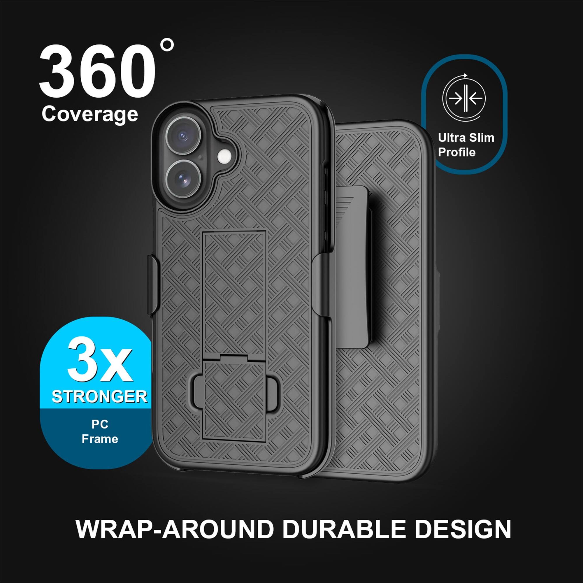 360° Coverage  
Ultra Slim Profile  
3x STRONGER PC Frame  
WRAP-AROUND DURABLE DESIGN