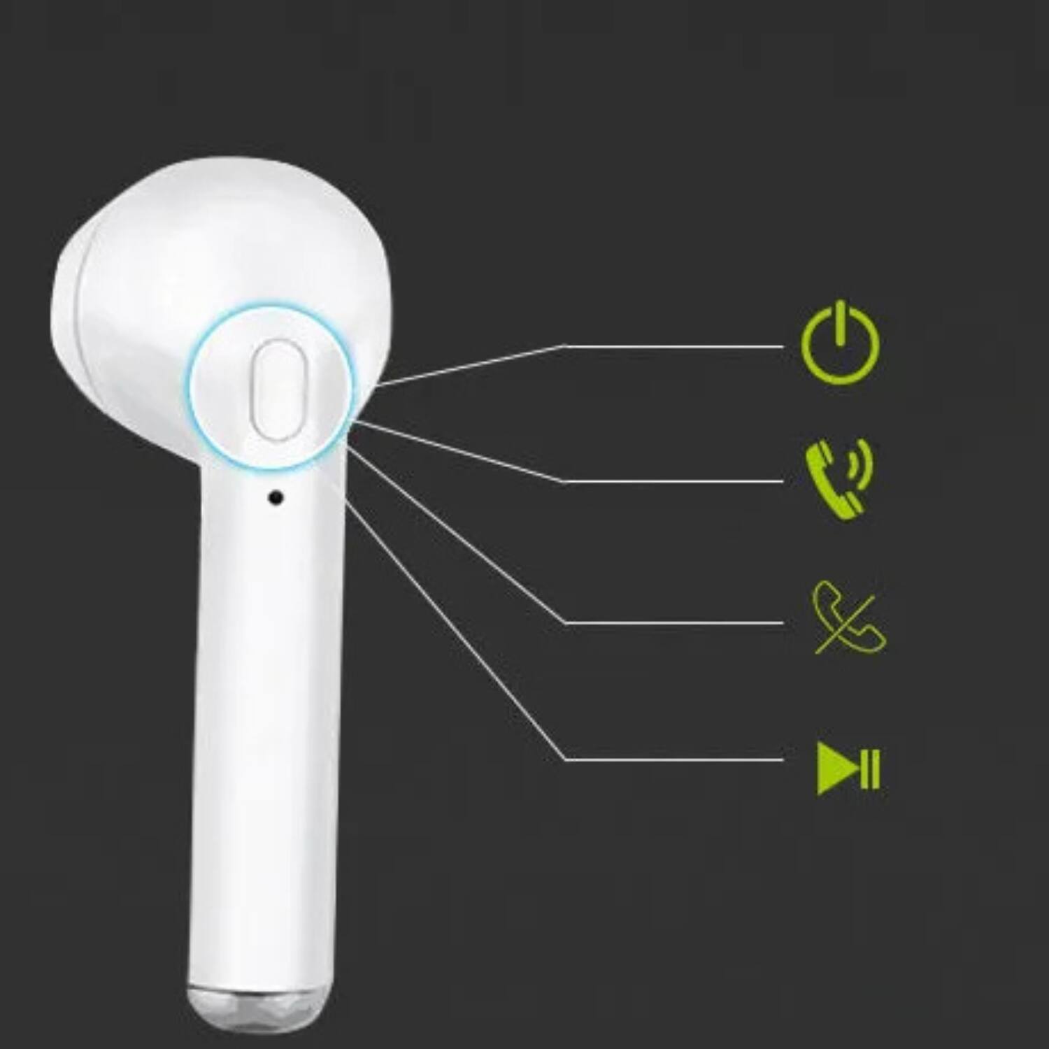 Angle. Stock Preferred - Clear Top Dual Chamber Wireless Bluetooth Earphones with Charging Box - Black.