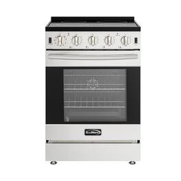 Koolmore - 24 in. 4-Burner Electric Glass Top Slide-In Oven Range, 240V (KM-SER24-SS) - Stainless Steel