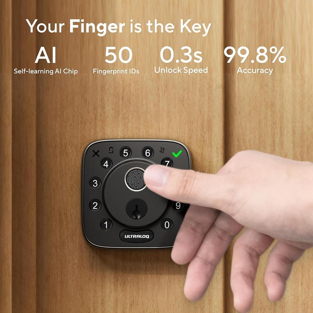 RTMB - Bolt WiFi Fingerprint Smart Lock, Keyless Entry Keypad Deadbolt, Black